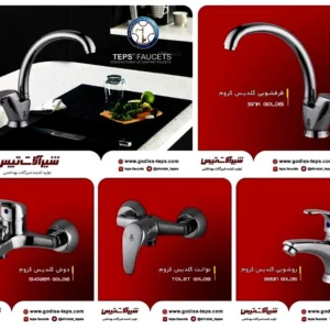 شیر دوش(حمام) تپس مدل گلدیس رنگ کروم (GJ)