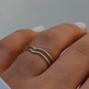 انگشتر نقره دو لاین (saop)