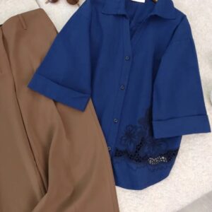 شومیز شلوار گلدوزی ریهام  (SP026)